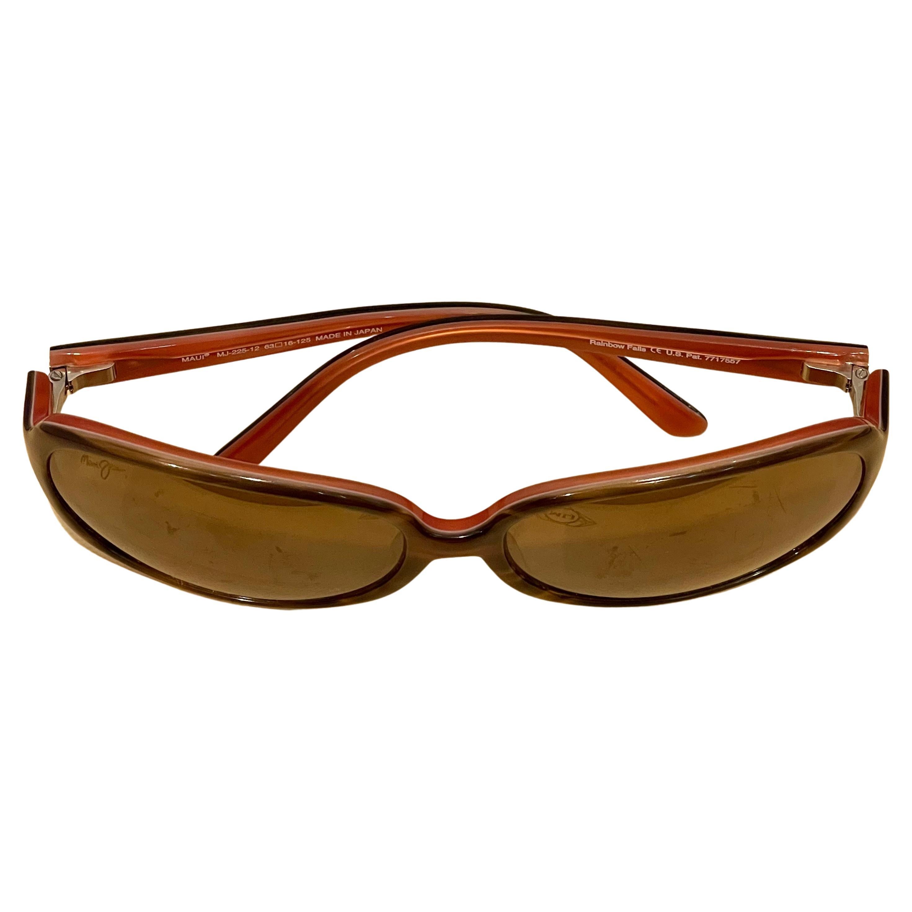 Maui Jim Sunglasses Rainbow Falls Brown Cinnamon MJ225 12 Polarized Made Japan at 1stDibs maui