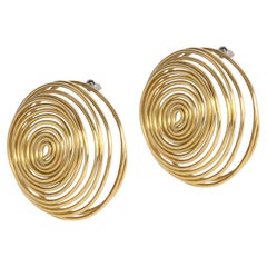 MAUKE V JEWELRY Brass Swirl Statement Earrings