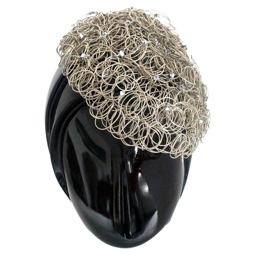 MAUKE V JEWELRY Silvertone Metal Hairpiece With Swarovski Bicone Beads For Sale