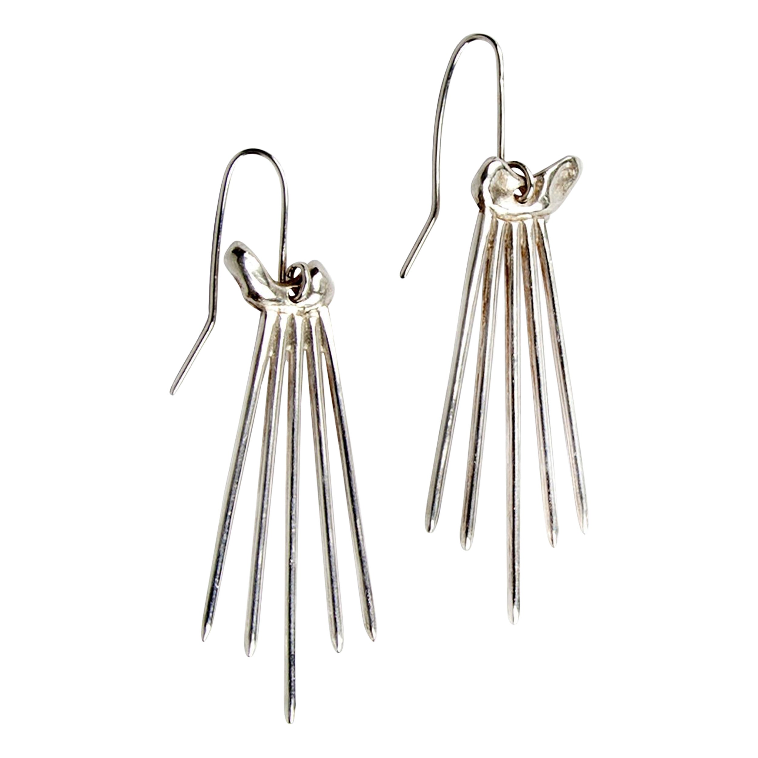 MAUKE V JEWELRY Sterling Silver Dangling Earrings Swords For Sale