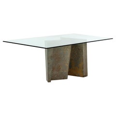 Maule Dining Marble Slate Brutalism Design Spain Synthesis Collection in Stock