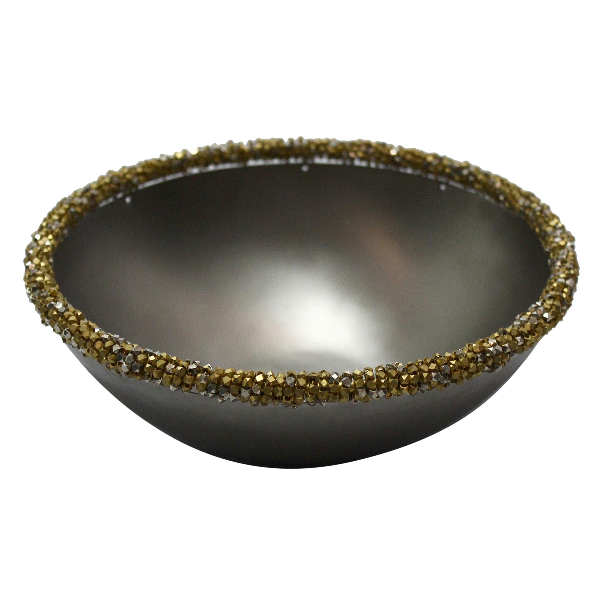 Mauna Bowl in Silver and Gold Steel by CuratedKravet