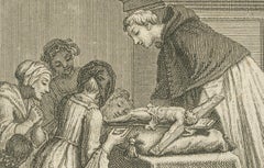 Maundy Thursday and Good Friday Rites – Old 1734 Catholic Engraving of Holy Week