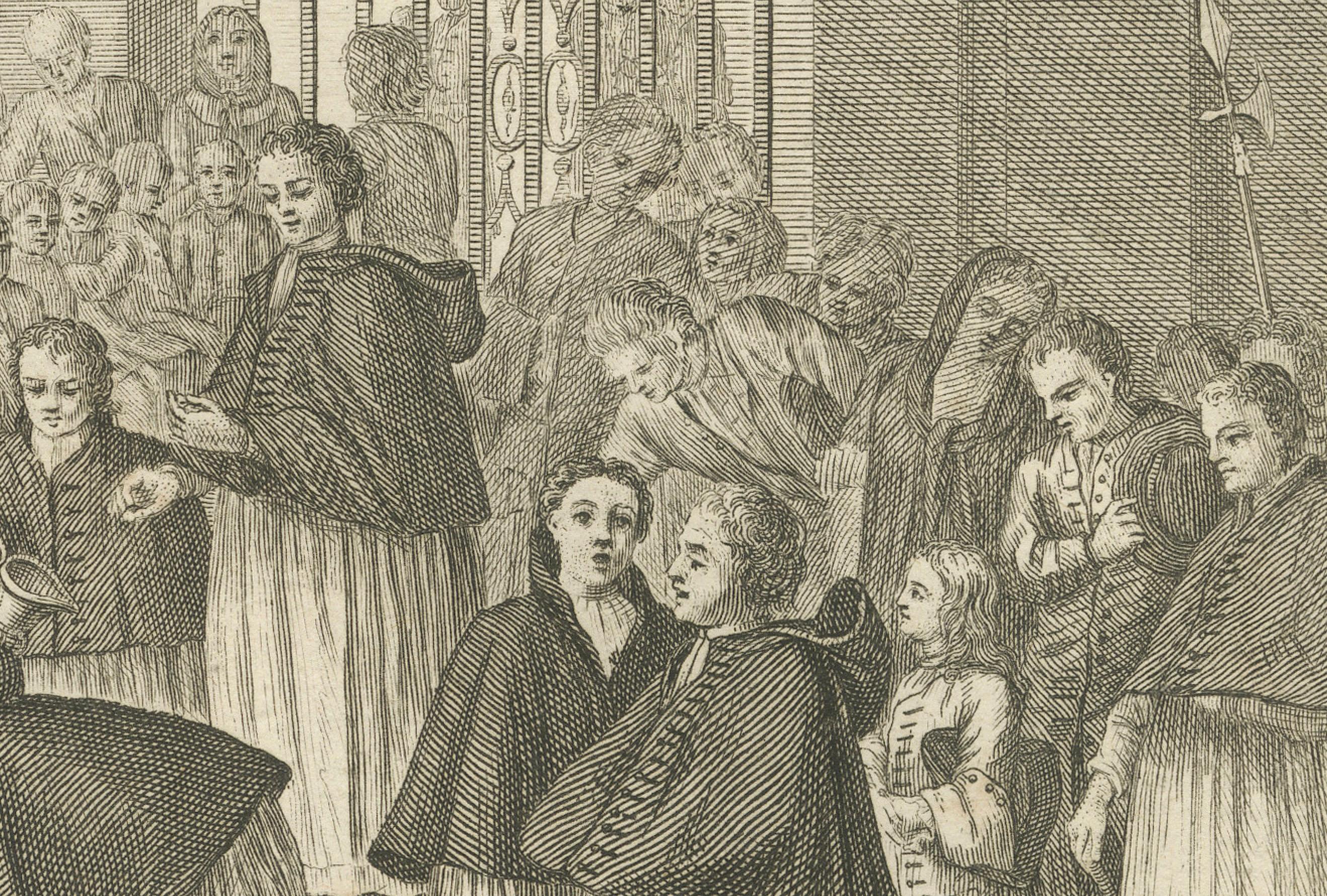 Gründonnerstag und Karfreitag - Alter katholischer Kupferstich von 1734 zur Karwoche im Angebot 1