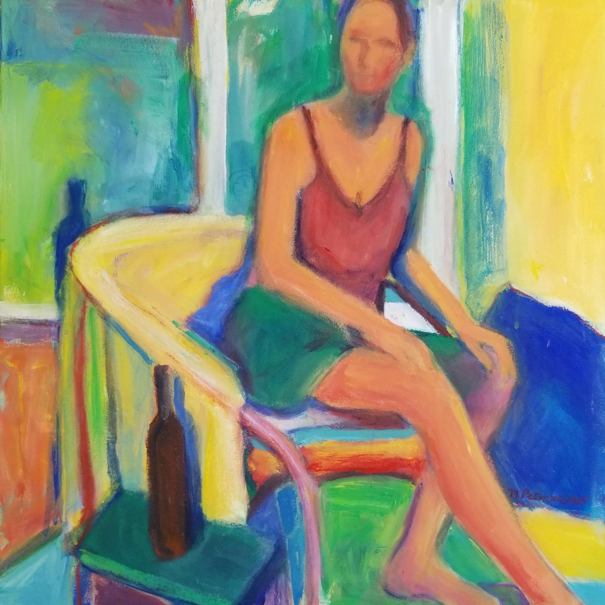 Abstract Painting di Maura Petersen - "Risveglio" di M. Petersen - Quadro figurativo contemporaneo vibrante in acrilico