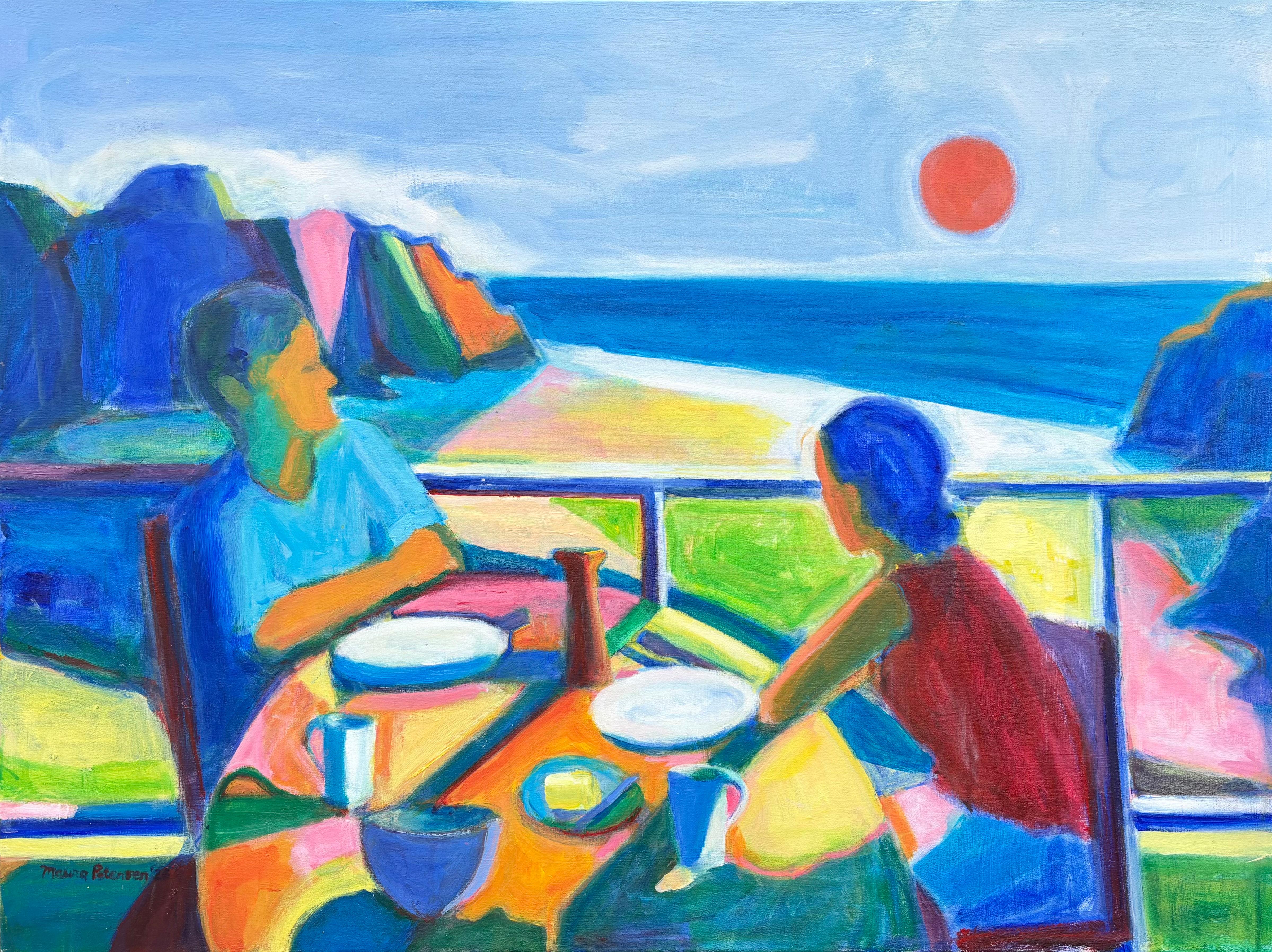 "Dillon Beach Couple II" Colorful Contemporary Figurative Acrylic Painting, 2026