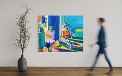 "Joan IV" Large Colorful Contemporary Figurative Interior Acrylic Painting, 2026