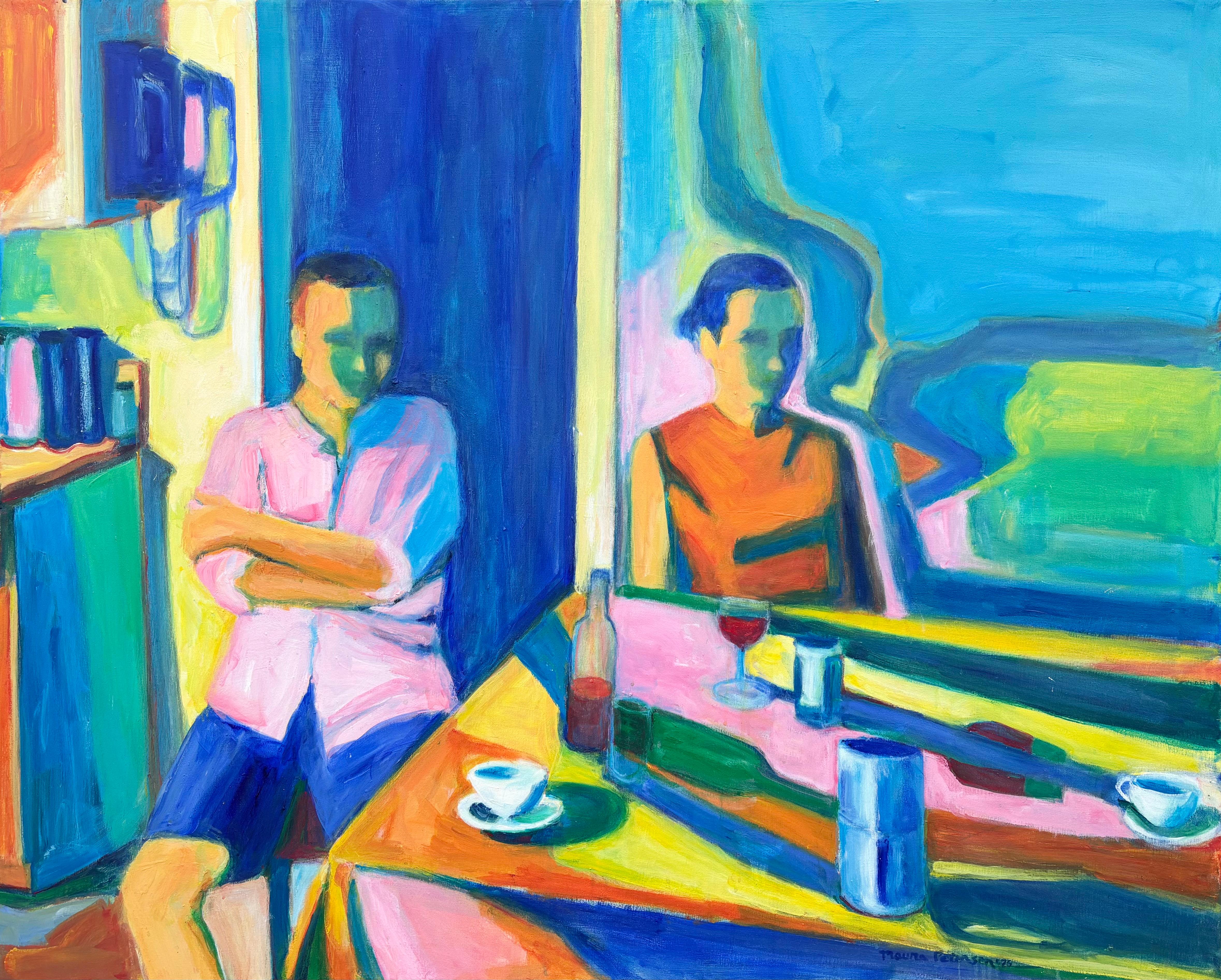 „Joan IV“ – Großes, farbenfrohes, zeitgenössisches, figuratives Acrylgemälde für den Innenbereich, 2026