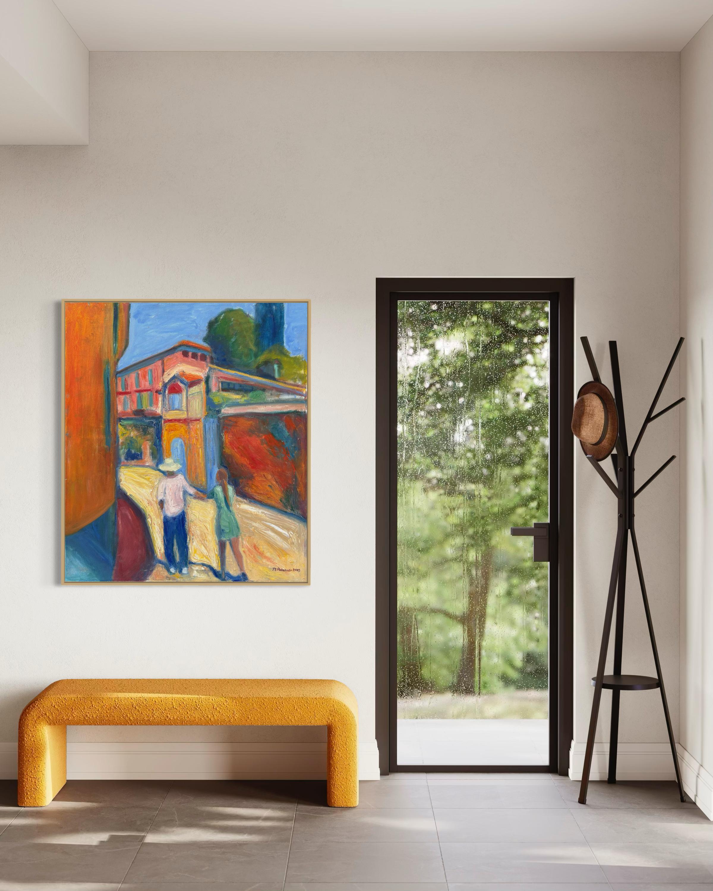 „Siena-Sommer“ von Maura Petersen – lebhafte und farbenfrohe italienische Straßenszene im Angebot 16