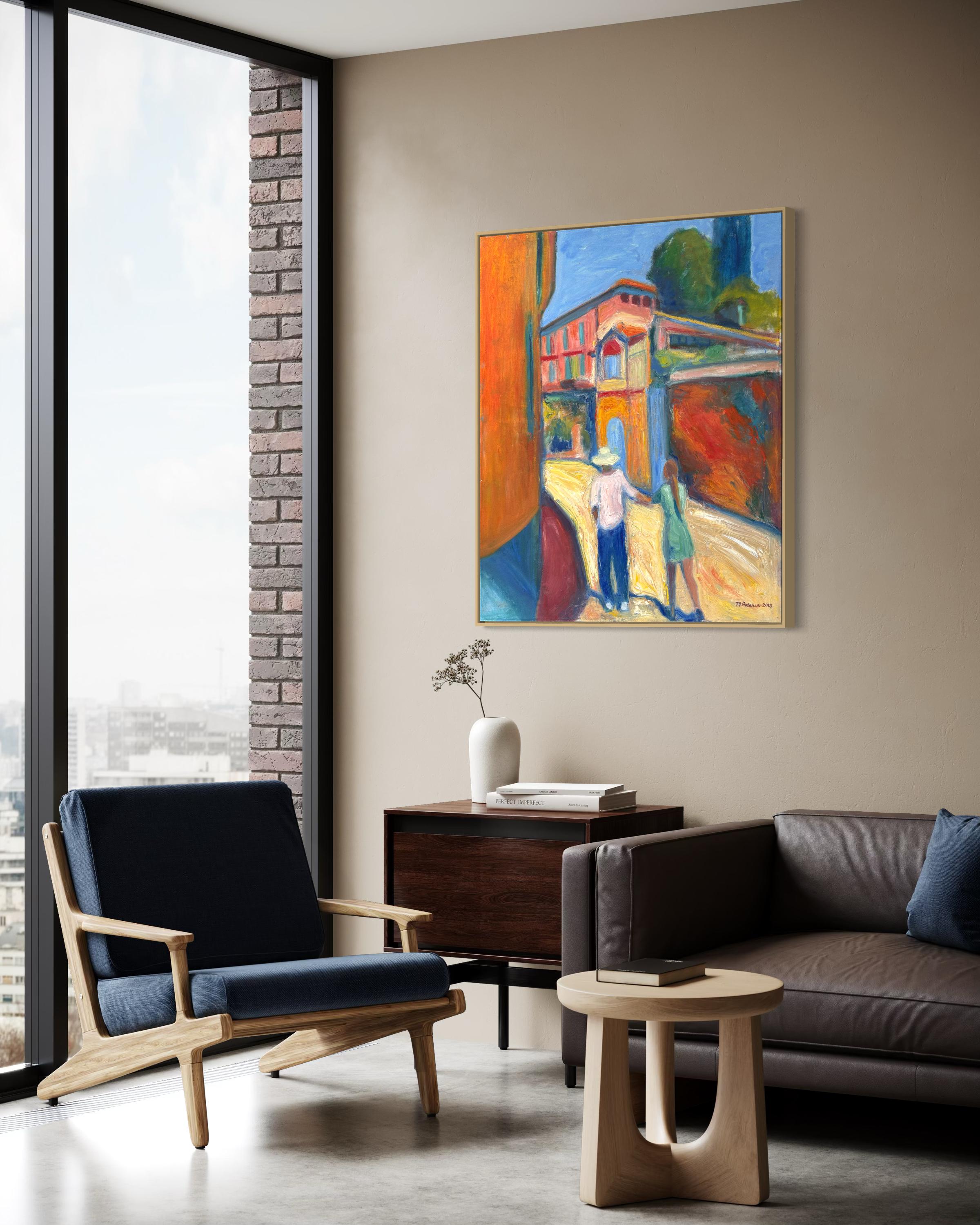 „Siena-Sommer“ von Maura Petersen – lebhafte und farbenfrohe italienische Straßenszene im Angebot 6