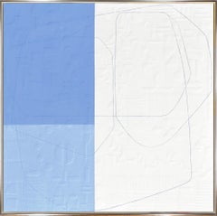 „Blue Moon“ Hellblauer & weißer Farbblock mit blauer Linie