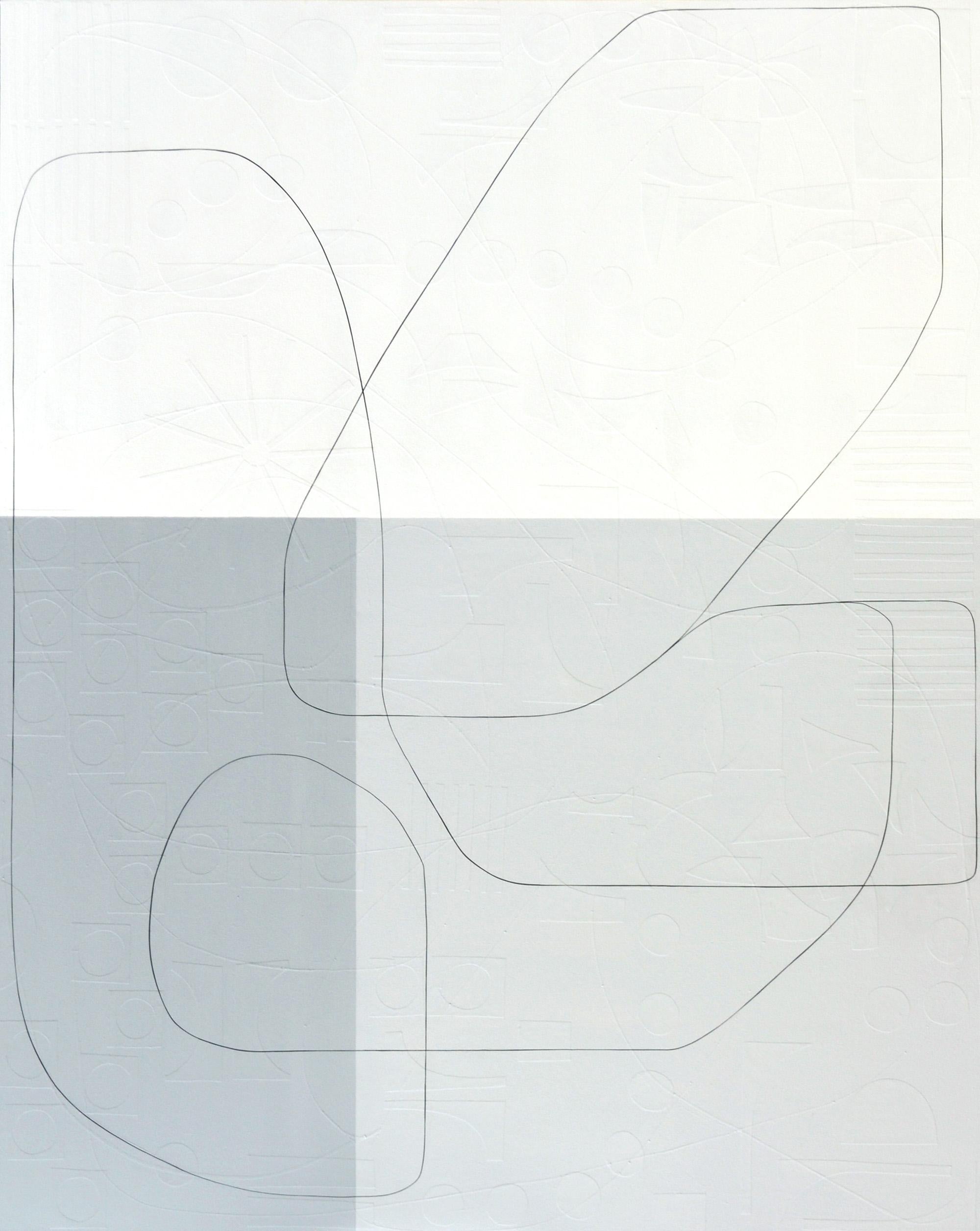 Maura Segals Inspirationsquelle ist die moderne Architektur und der Minimalismus. In ihren Arbeiten stellt Segal Papierschichten mit Acrylfarbe und eine Schicht aus dünnen, handgeschnittenen Papierstreifen nebeneinander und deutet so das Volumen