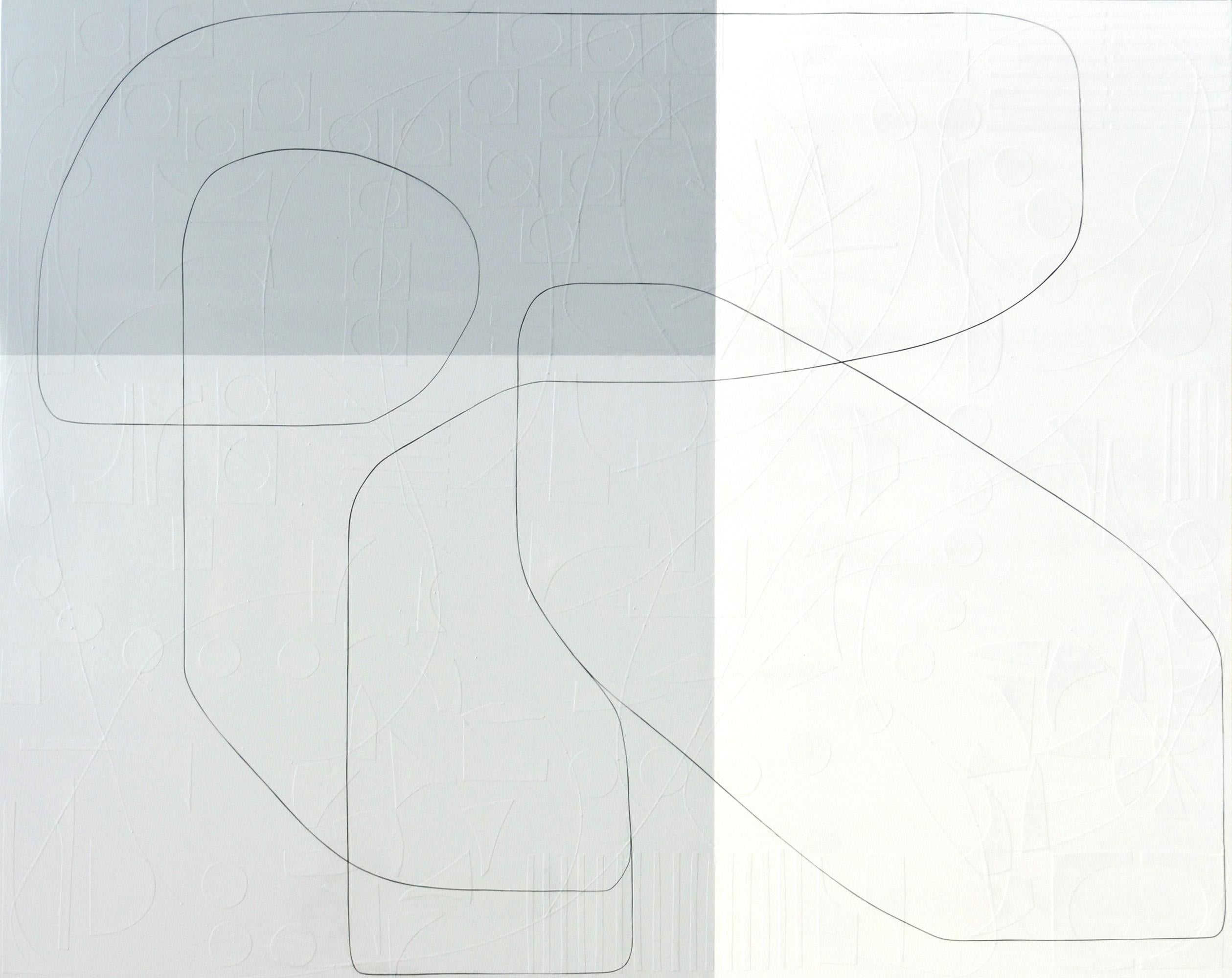 „Boomerang“ Farbblockiert Abstrakt mit Papierüberzug Textur in Neutraltönen im Angebot 1
