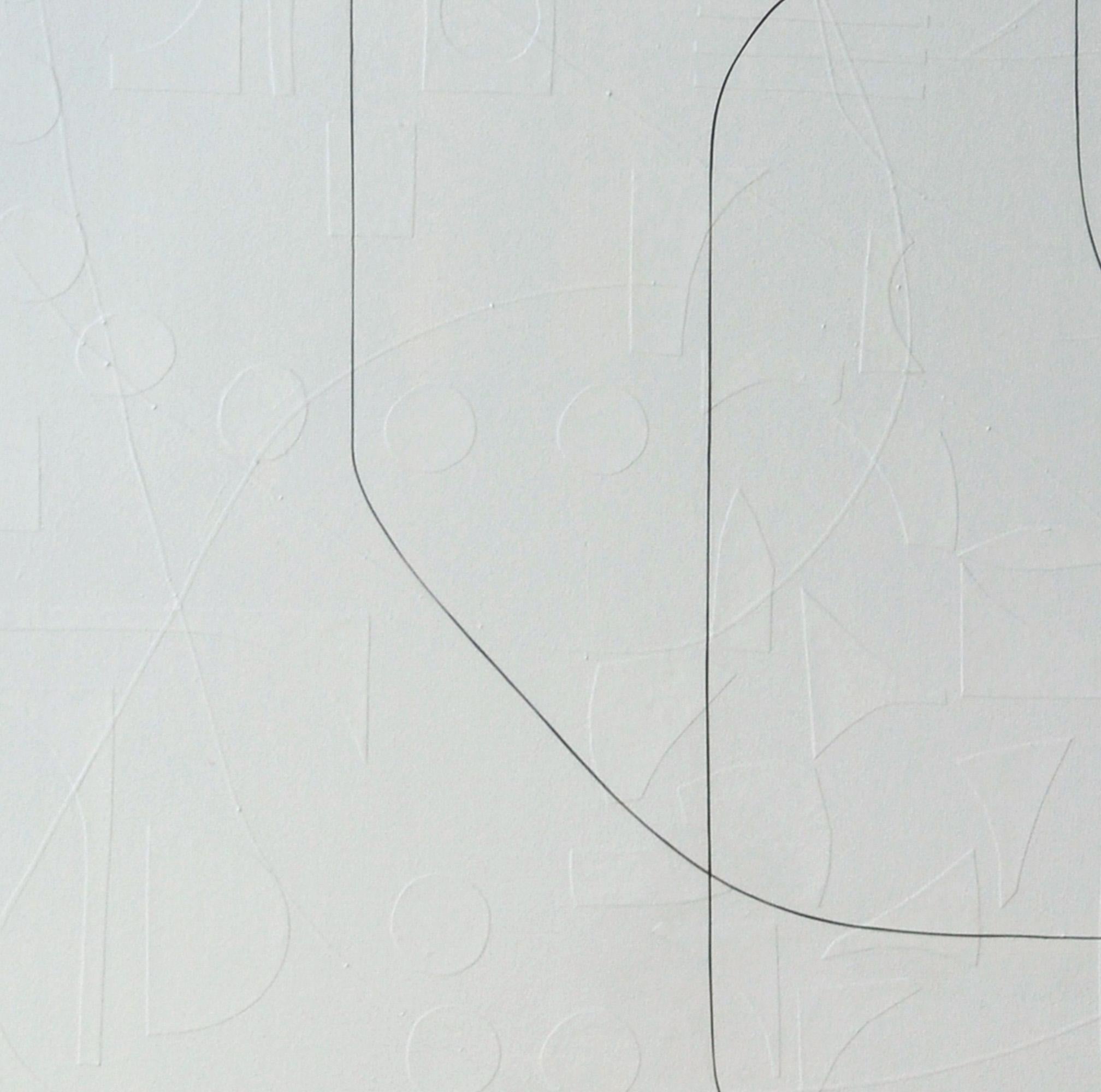 „Boomerang“ Farbblockiert Abstrakt mit Papierüberzug Textur in Neutraltönen im Angebot 2