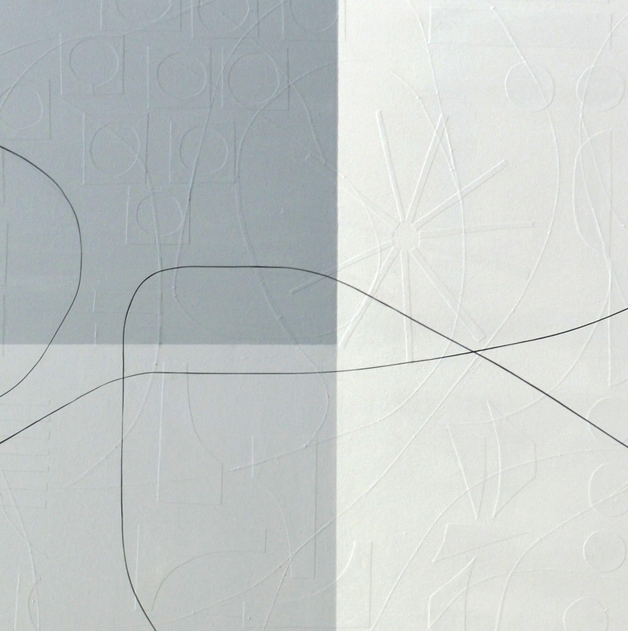 „Boomerang“ Farbblockiert Abstrakt mit Papierüberzug Textur in Neutraltönen im Angebot 3