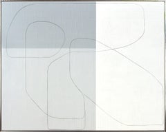 „Boomerang“ Farbblockiert Abstrakt mit Papierüberzug Textur in Neutraltönen