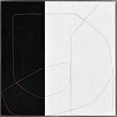 "Boomerang" Contemporary Abstract Colorblock Framed Mixed Media on Canvas