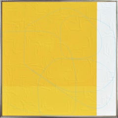 "Lemon Drop Candy" Contemporary Framed Mixed Media Abstract on Canvas