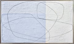 Abstraktes Gemälde „Slingshot“ in Mischtechnik auf Leinwand, strukturiert