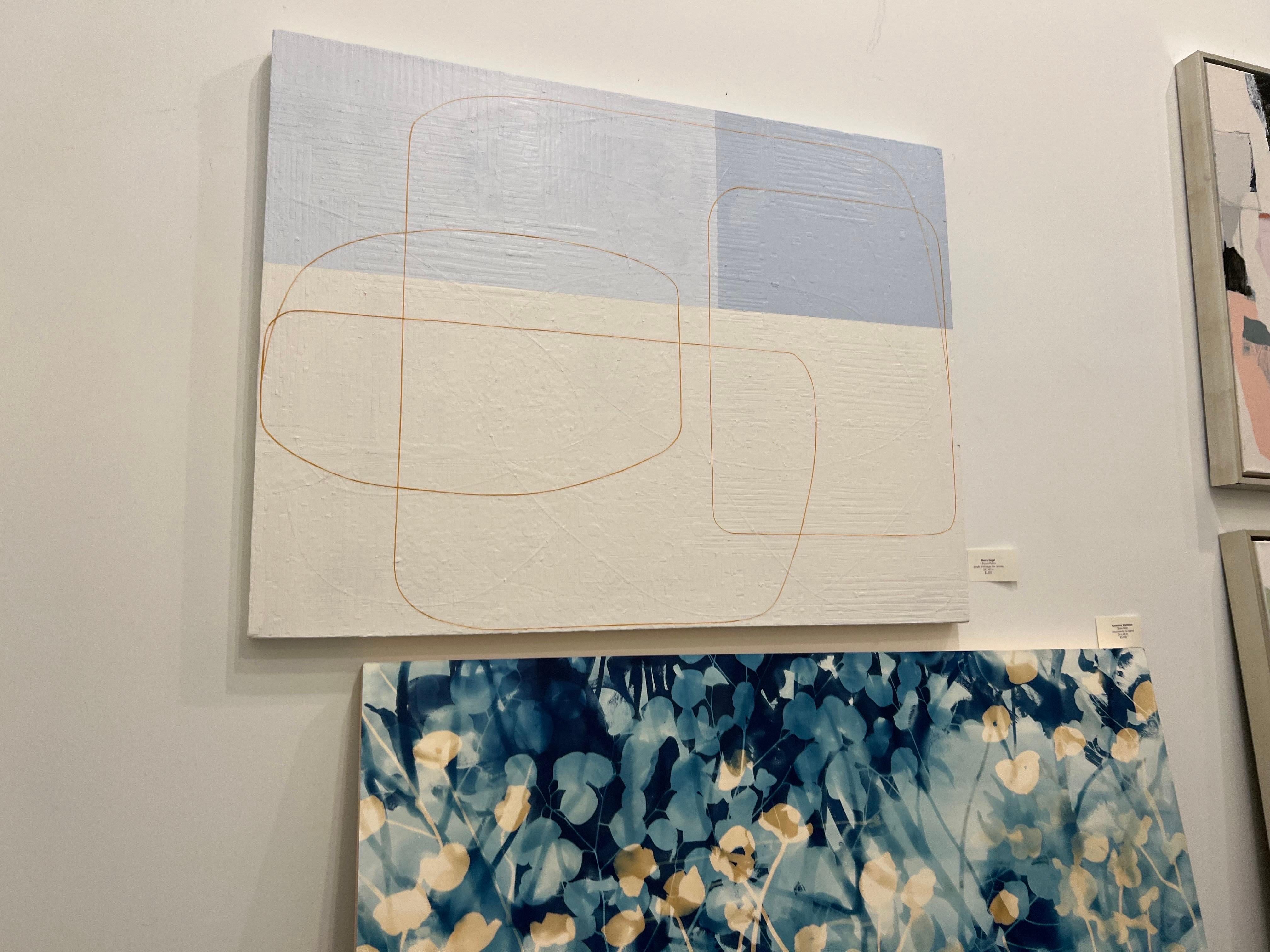 2 Bunch Palms de Maura Segal, peinture contemporaine minimaliste sur toile à collage 1