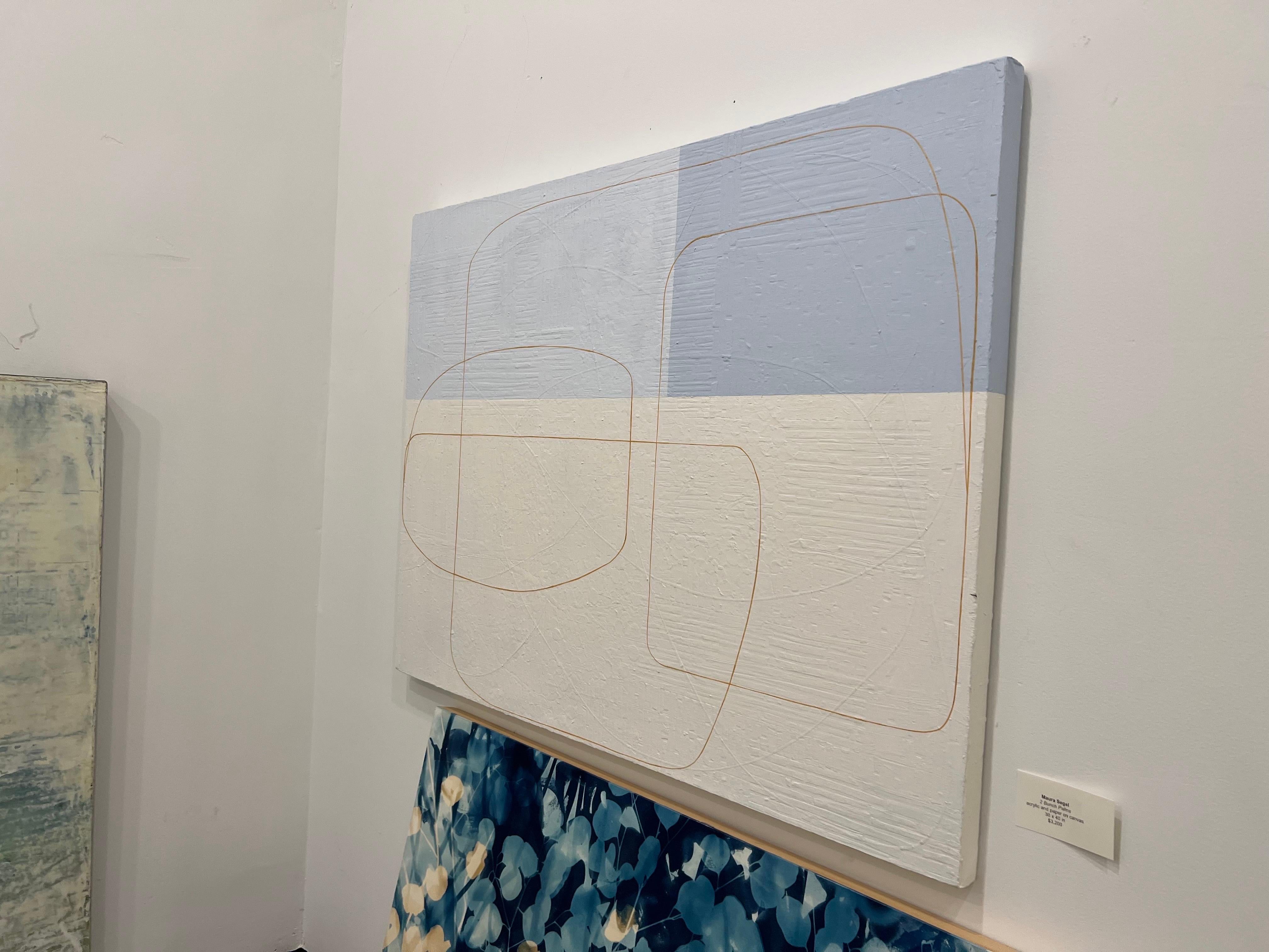 2 Bunch Palms de Maura Segal, peinture contemporaine minimaliste sur toile à collage 2