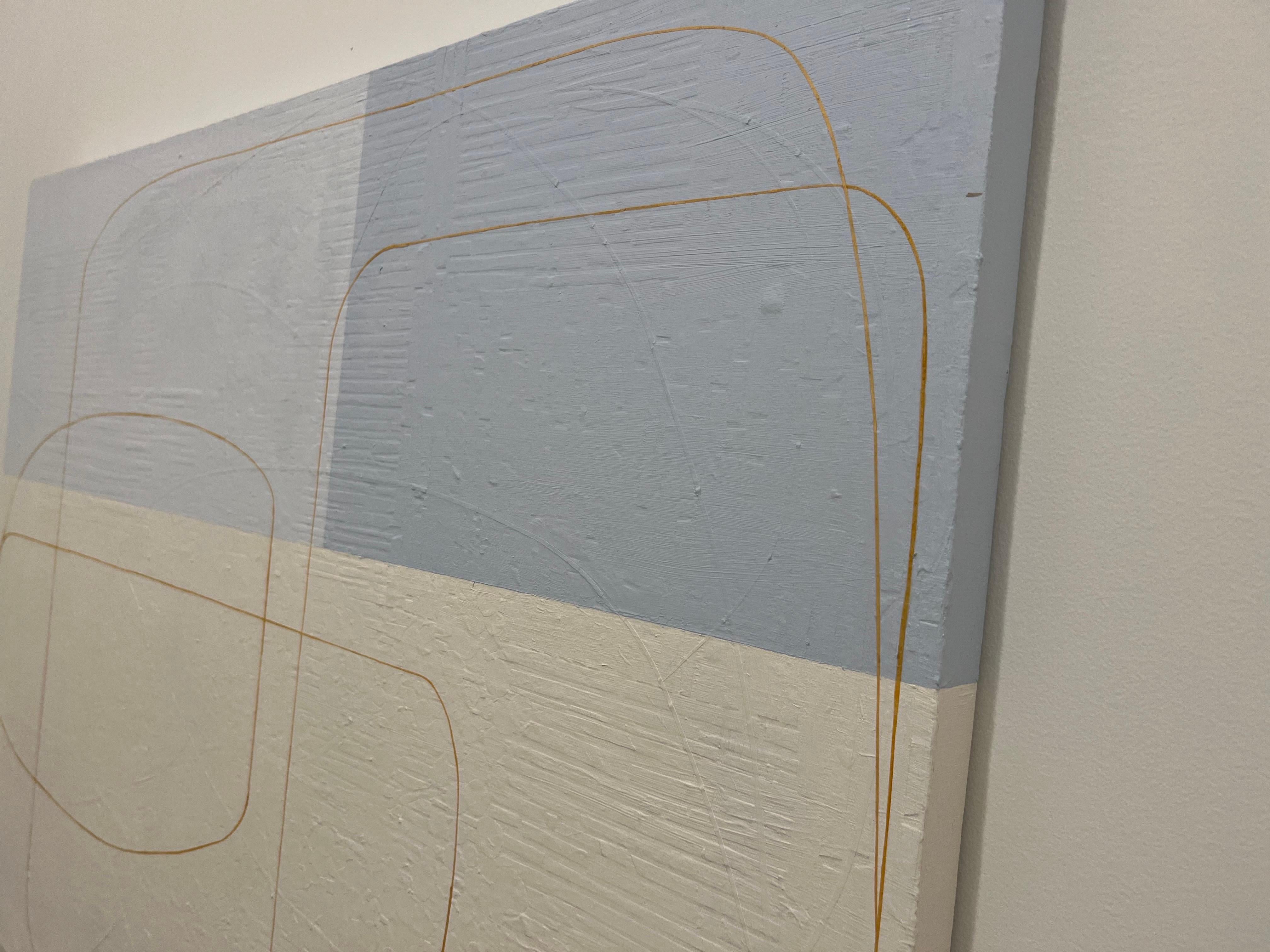 2 Bunch Palms de Maura Segal, peinture contemporaine minimaliste sur toile à collage 3