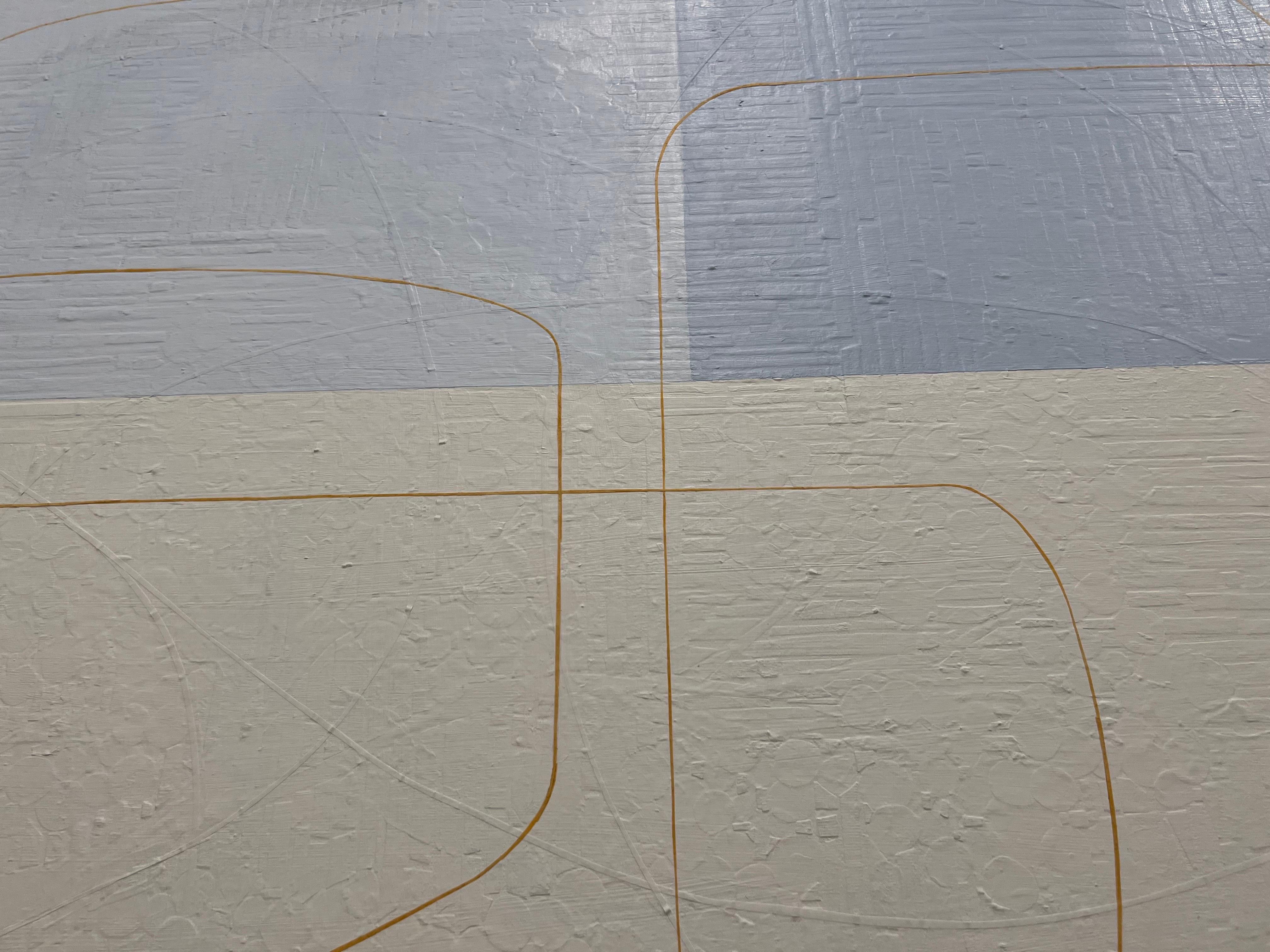 2 Bunch Palms de Maura Segal, peinture contemporaine minimaliste sur toile à collage 5