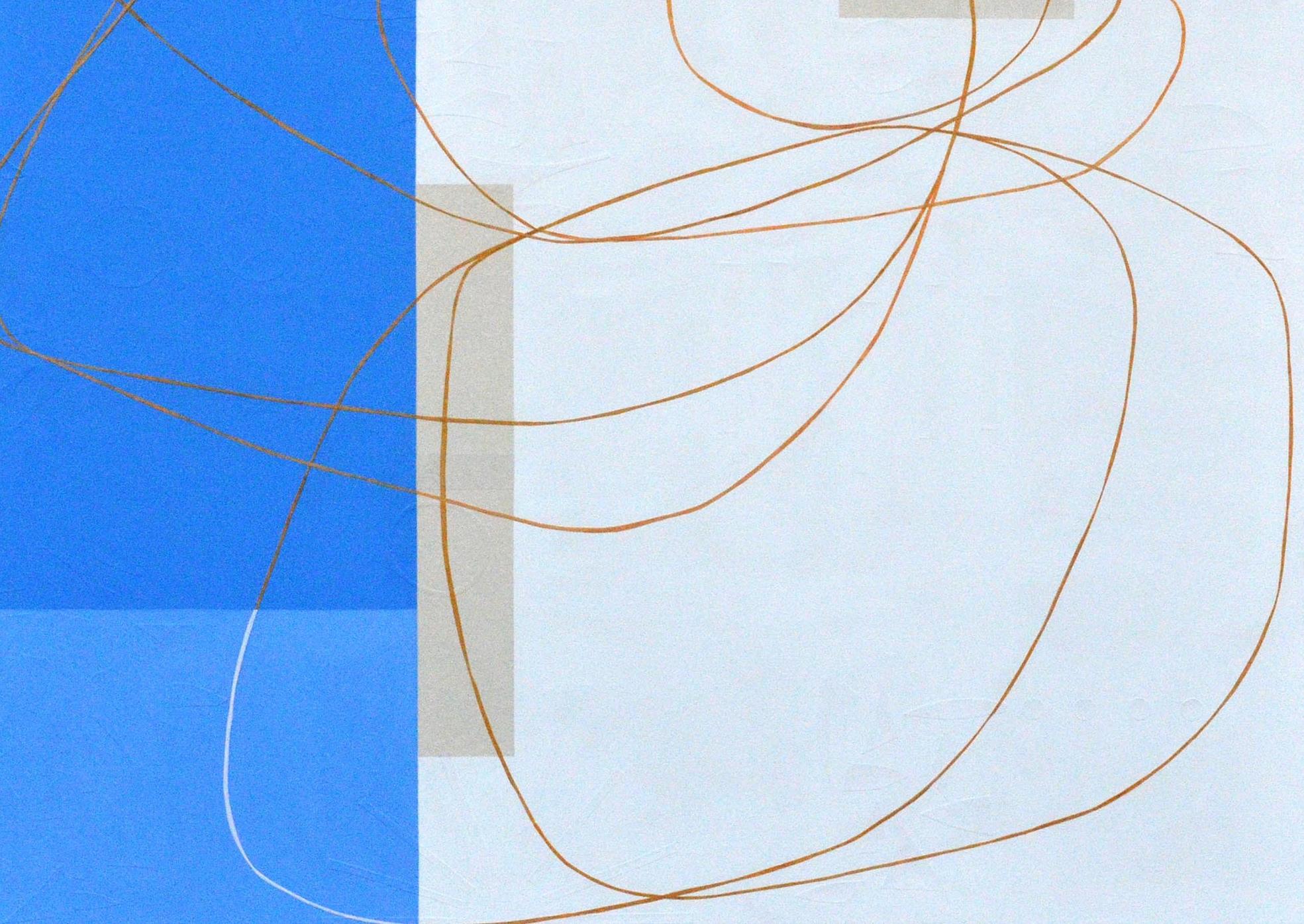 Cobalt Sky - Gray Abstract Painting by Maura Segal