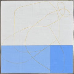 "Cornflower" Color Blocked Abstract with Minimal Line-work