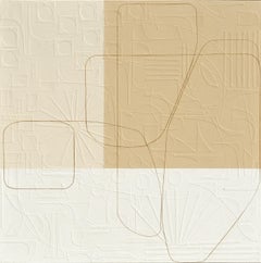 Croquet di Maura Segal, quadro contemporaneo minimalista su tela a collage