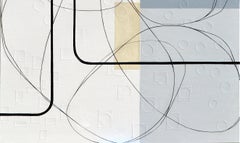 Intersections gray white Mid Century Modern style painting
