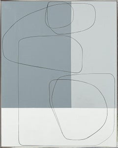 "Pebbles II" Contemporary Mixed Media Abstract on Canvas in Neutral Colors