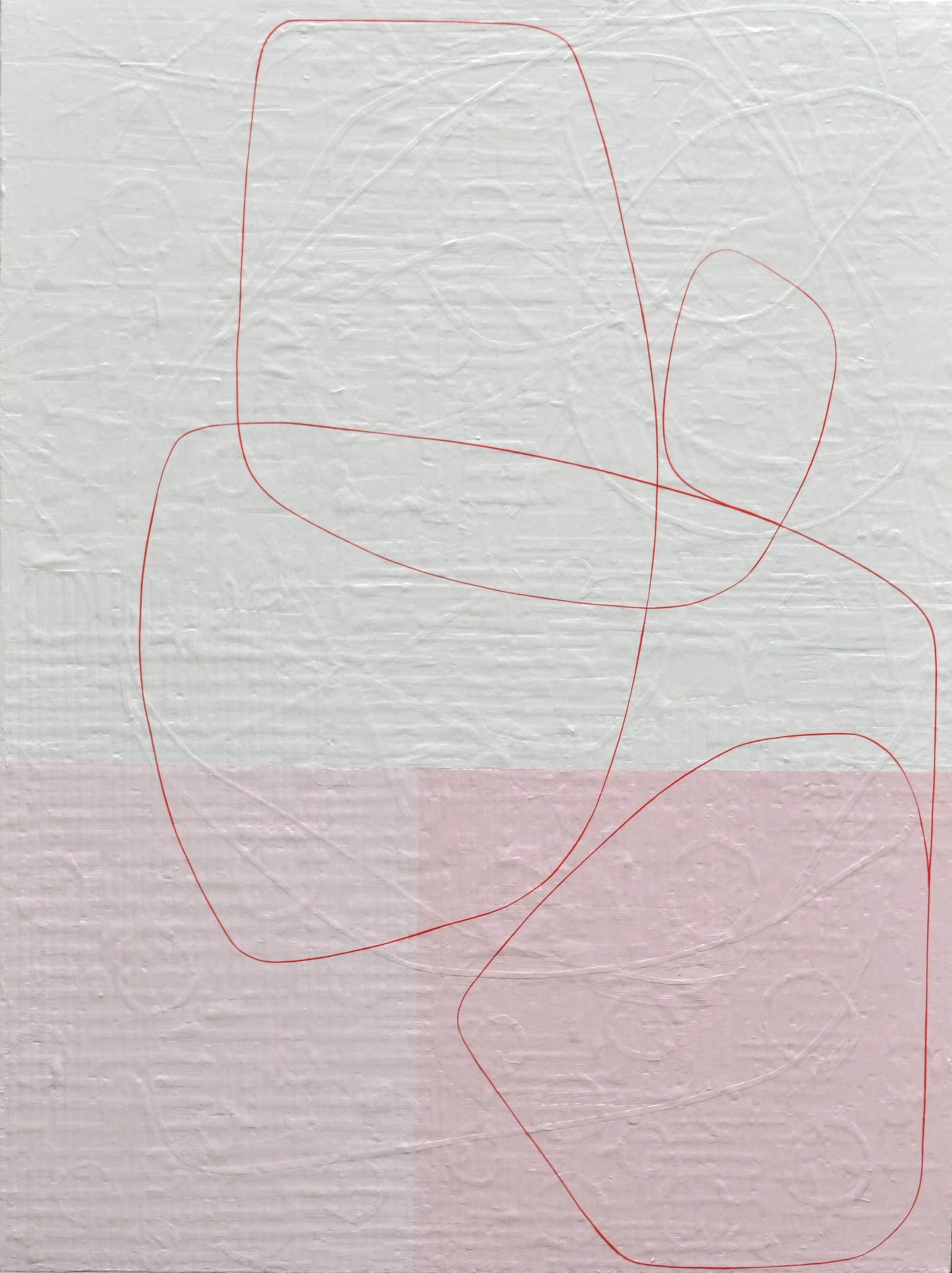 Maura Segal Abstract Painting - Strawberry Cheesecake