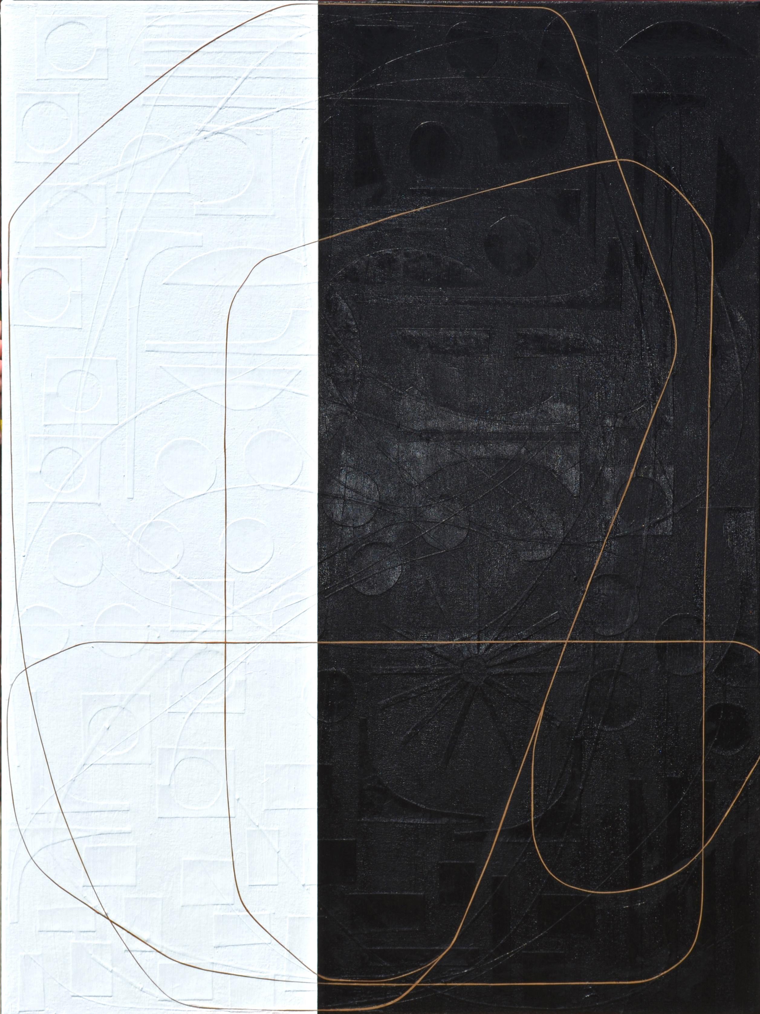 Metropolitana 1, 2, 3 - Abstract Painting Grigio di Maura Segal