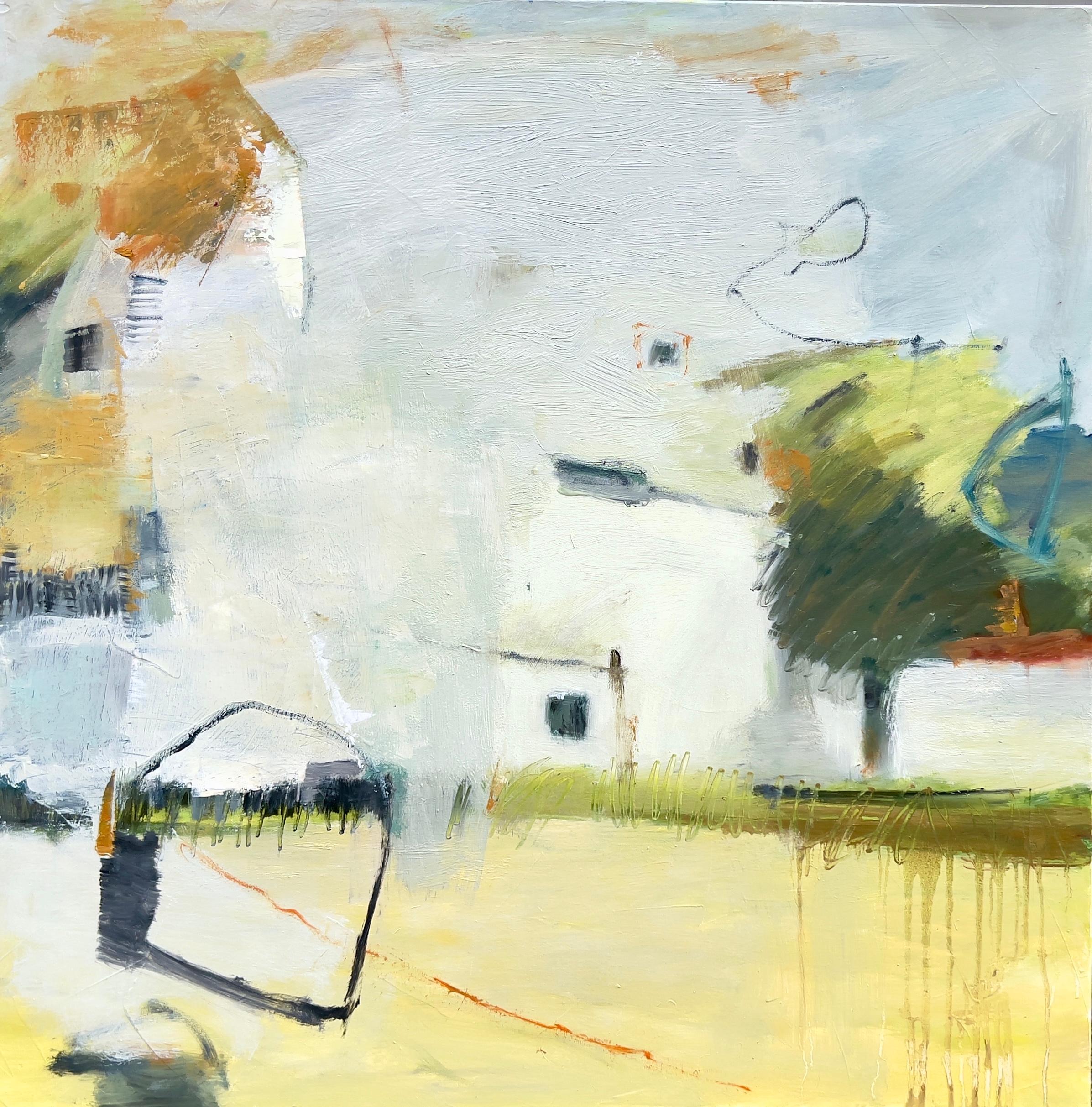 Maureen Chatfield Abstract Painting - White Barn