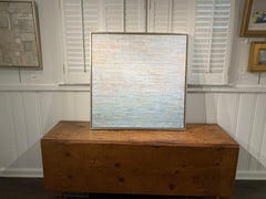 Into the Blue, Maureen Naughton Large Square Encaustic on Board Painting