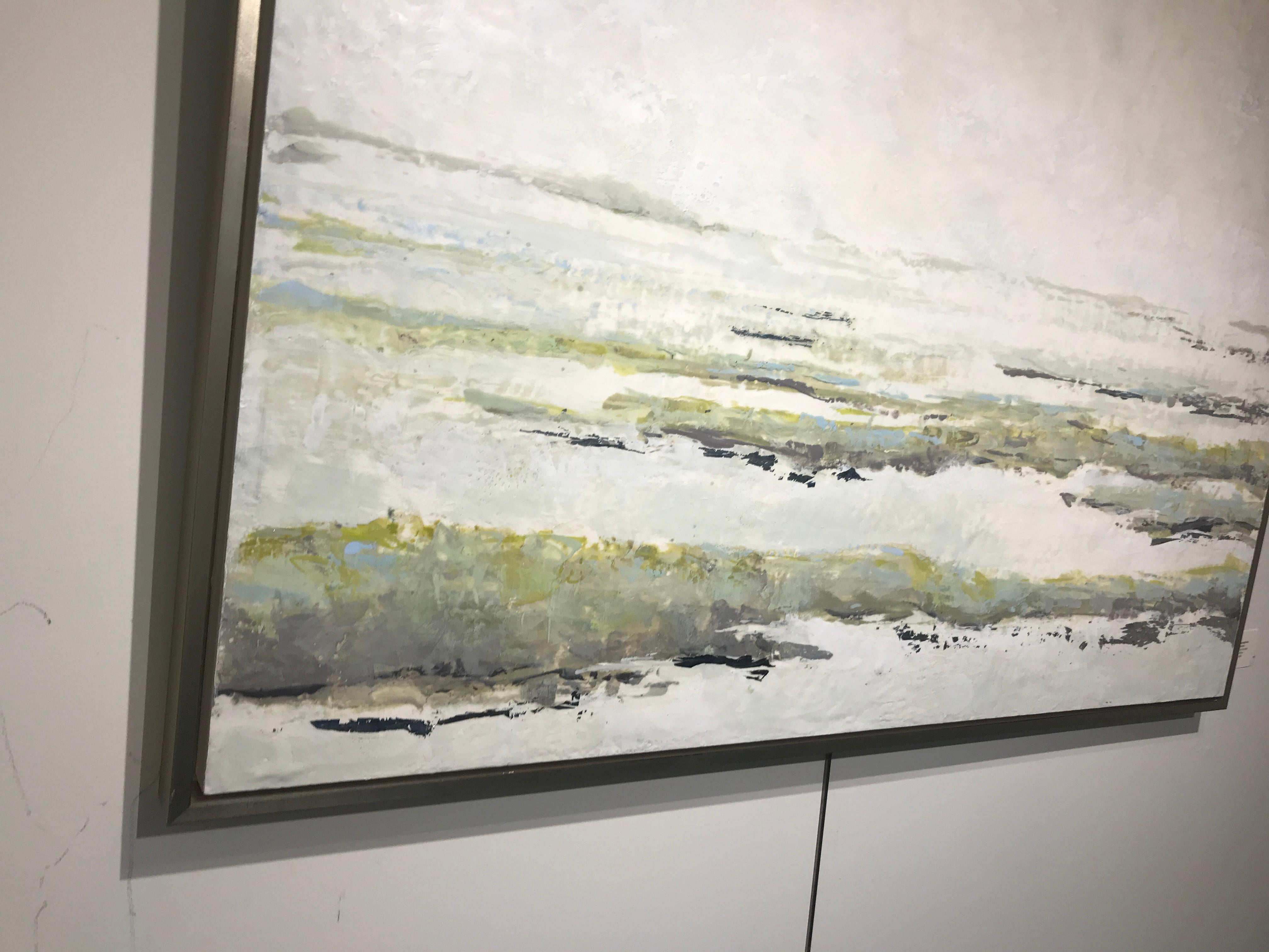 Marshlands, Maureen Naughton 2018 Encaustic and Silver Leaf on Board Painting 8