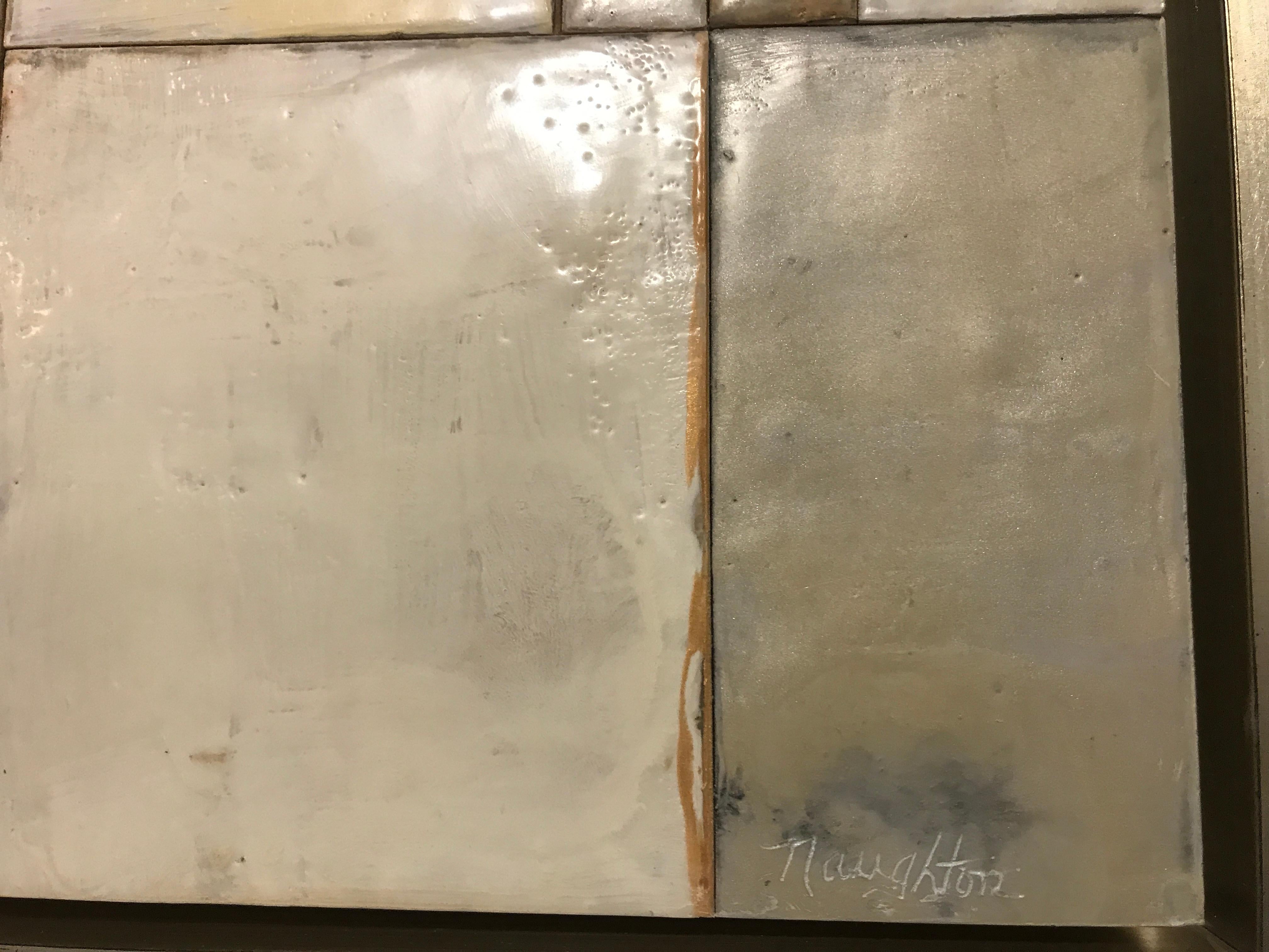 Rectangle Concerto, Maureen Naughton Framed Abstract Encaustic and Gold Leaf 3