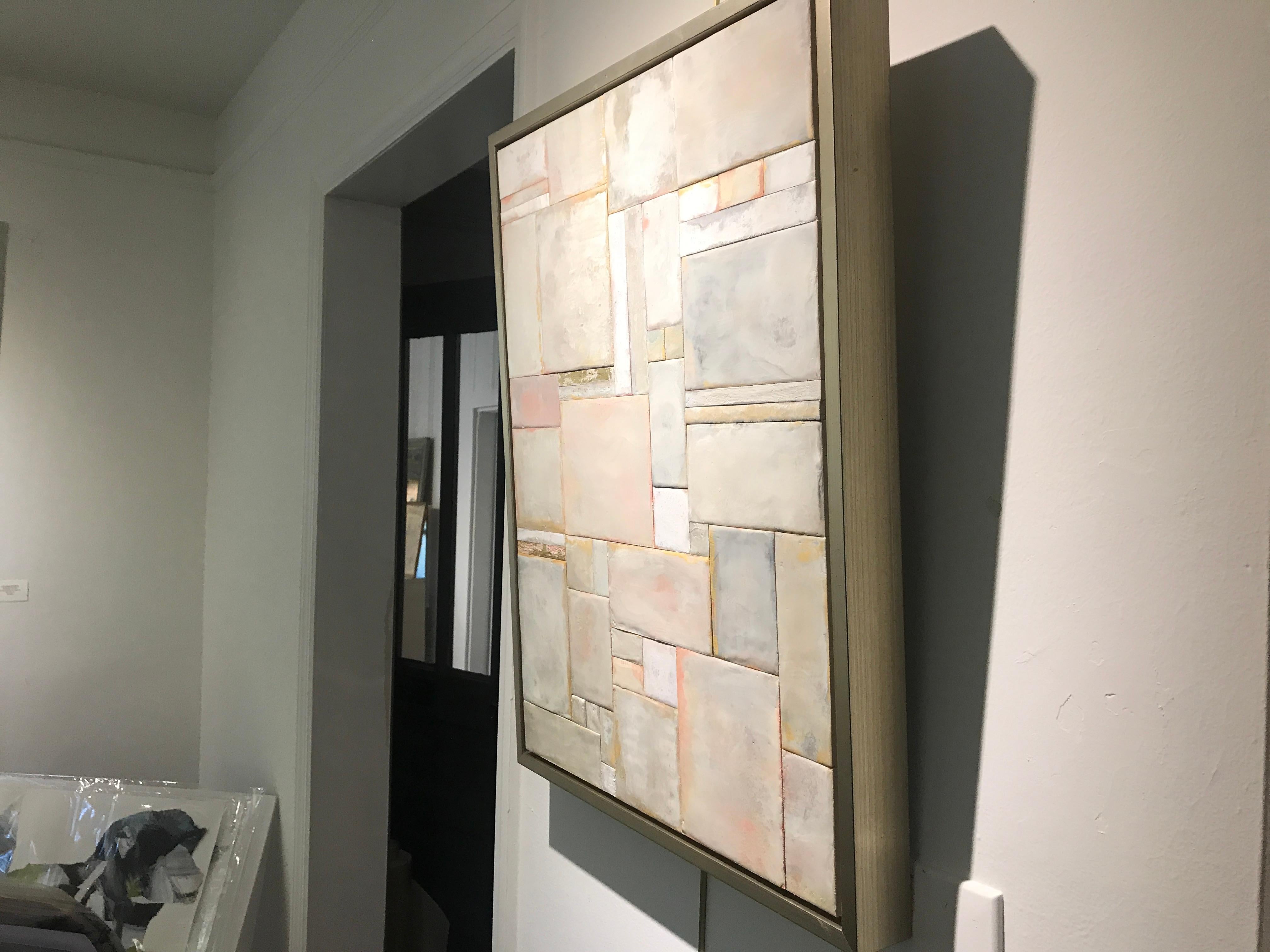 Rectangle Symphony, Maureen Naughton Abstract Encaustic and Gold Leaf on Board 4