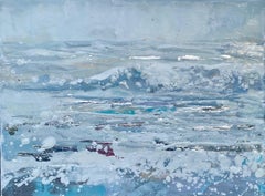 Salt Air by Maureen Naughton, Framed Encaustic on Board Seascape Painting