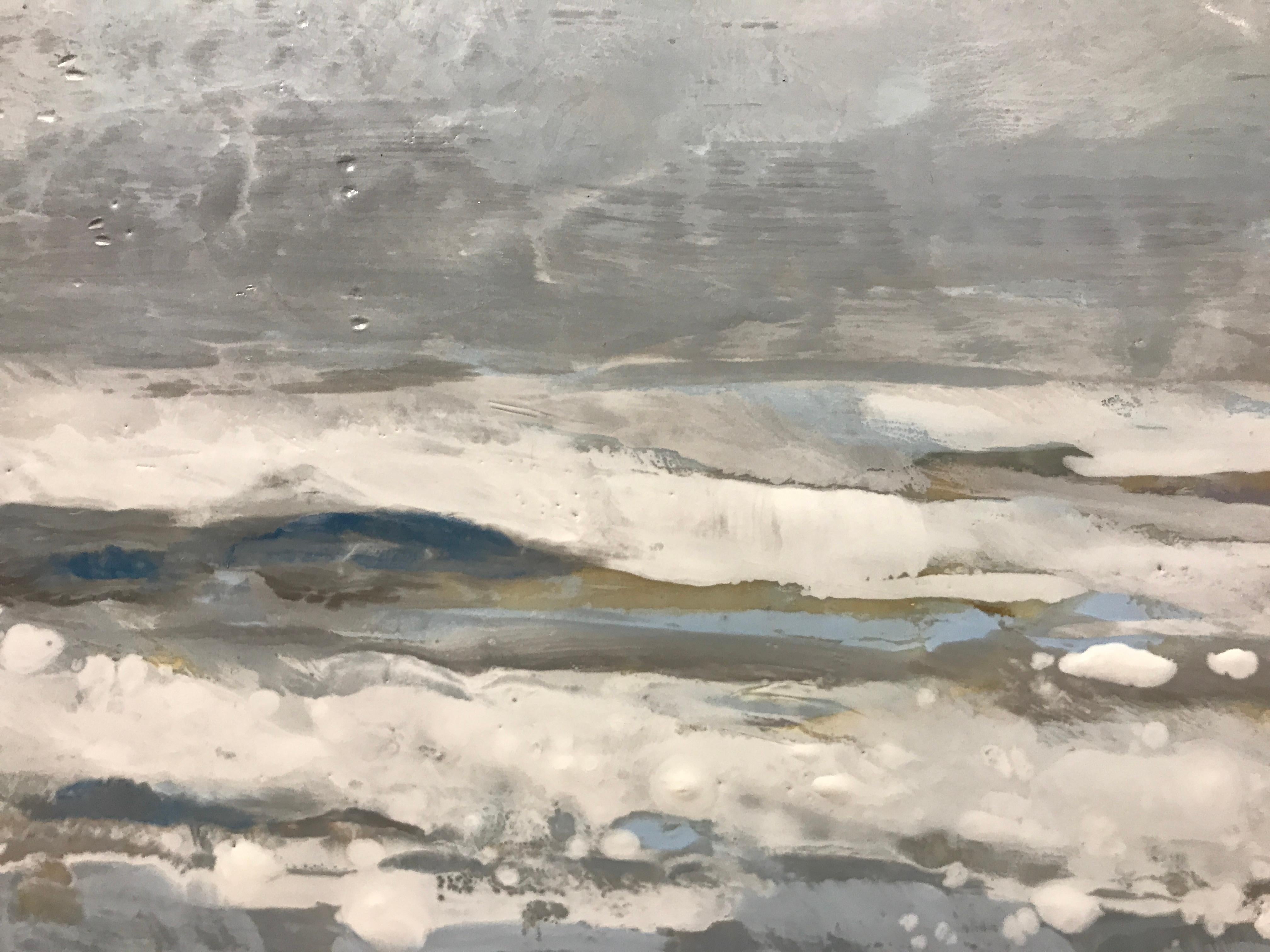 Salt Tipped by Maureen Naughton, Framed Encaustic on Board Seascape Painting 2