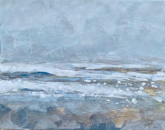 Salt Tipped by Maureen Naughton, Framed Encaustic on Board Seascape Painting