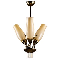Mauri Almari, 1950's brass chandelier for Idman Oy