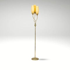 Rare Mauri Almari '62046' Brass Floor Lamp for Idman, Finland, 1950s