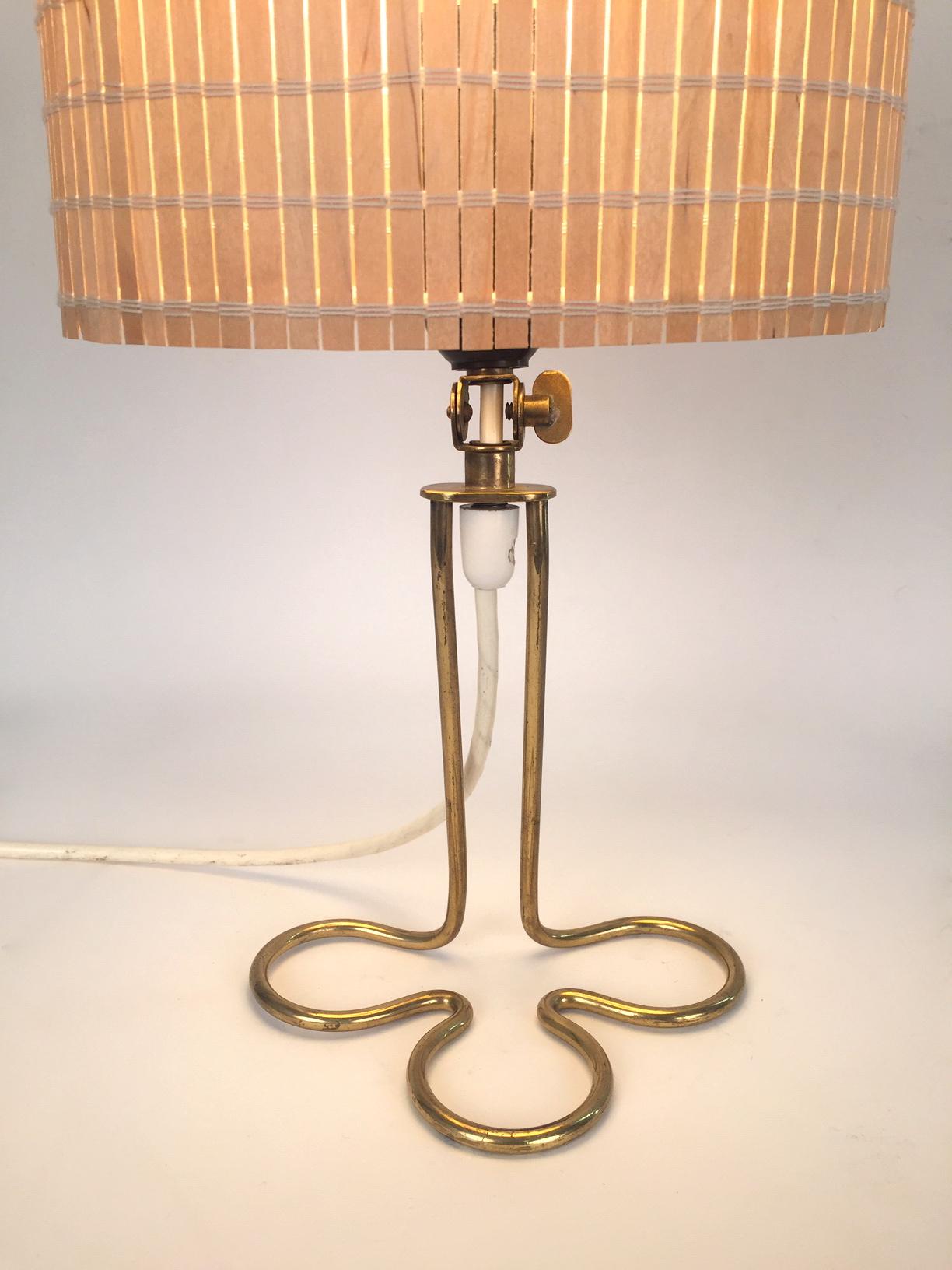 Mauri Almari Brass and Wooden Rods Table Lamp, 1950 2