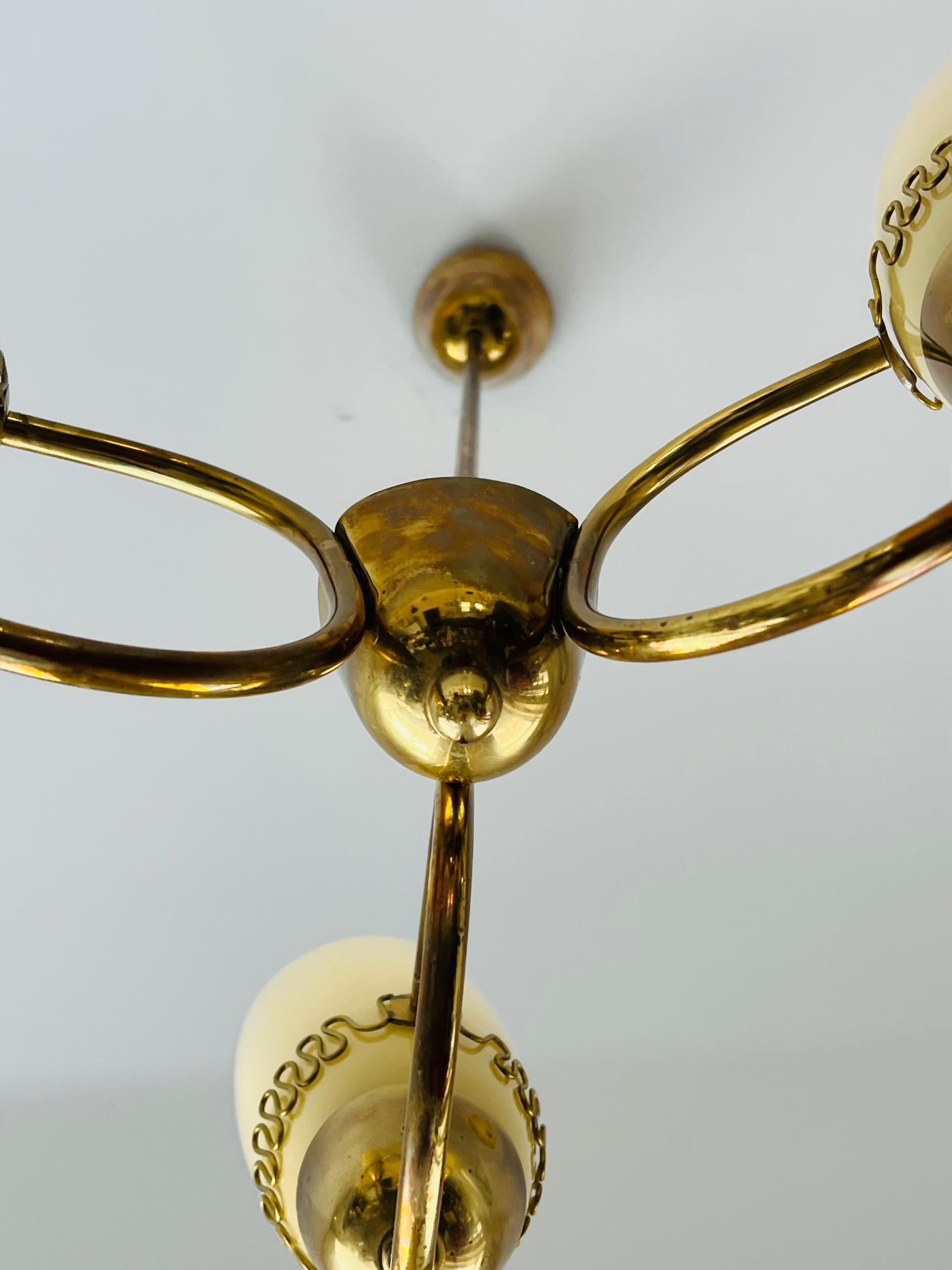 Mauri Almari Brass Chandelier For Idman Finland For Sale 5