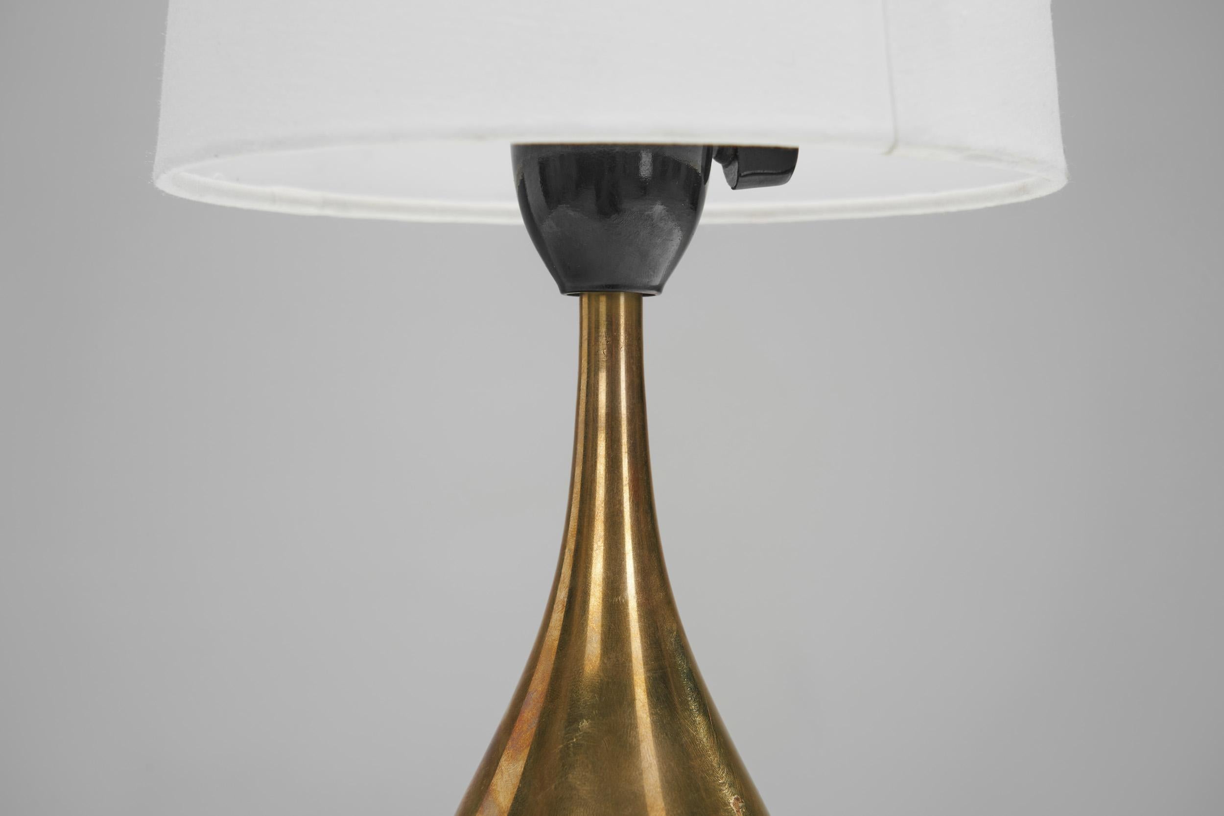Mauri Almari Pair of “K 11-21” Brass Table Lamps for Idman Oy, Finland 1950s 6