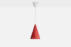 Mauri Almari, Pendant Light, Metal, Glass, Finland, 1960s