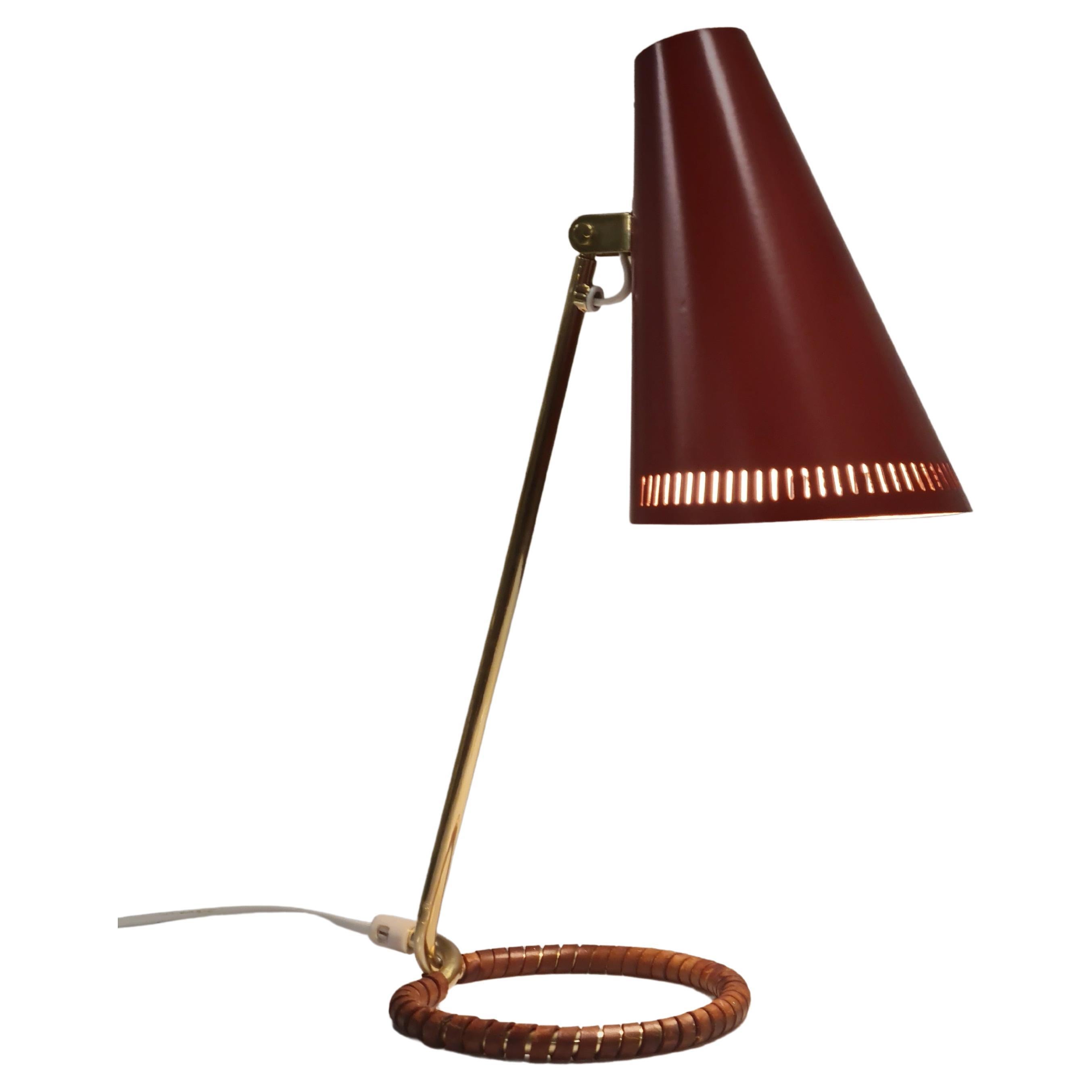 Mauri Almari Table Lamp Model K11-15 in Red, Idman For Sale