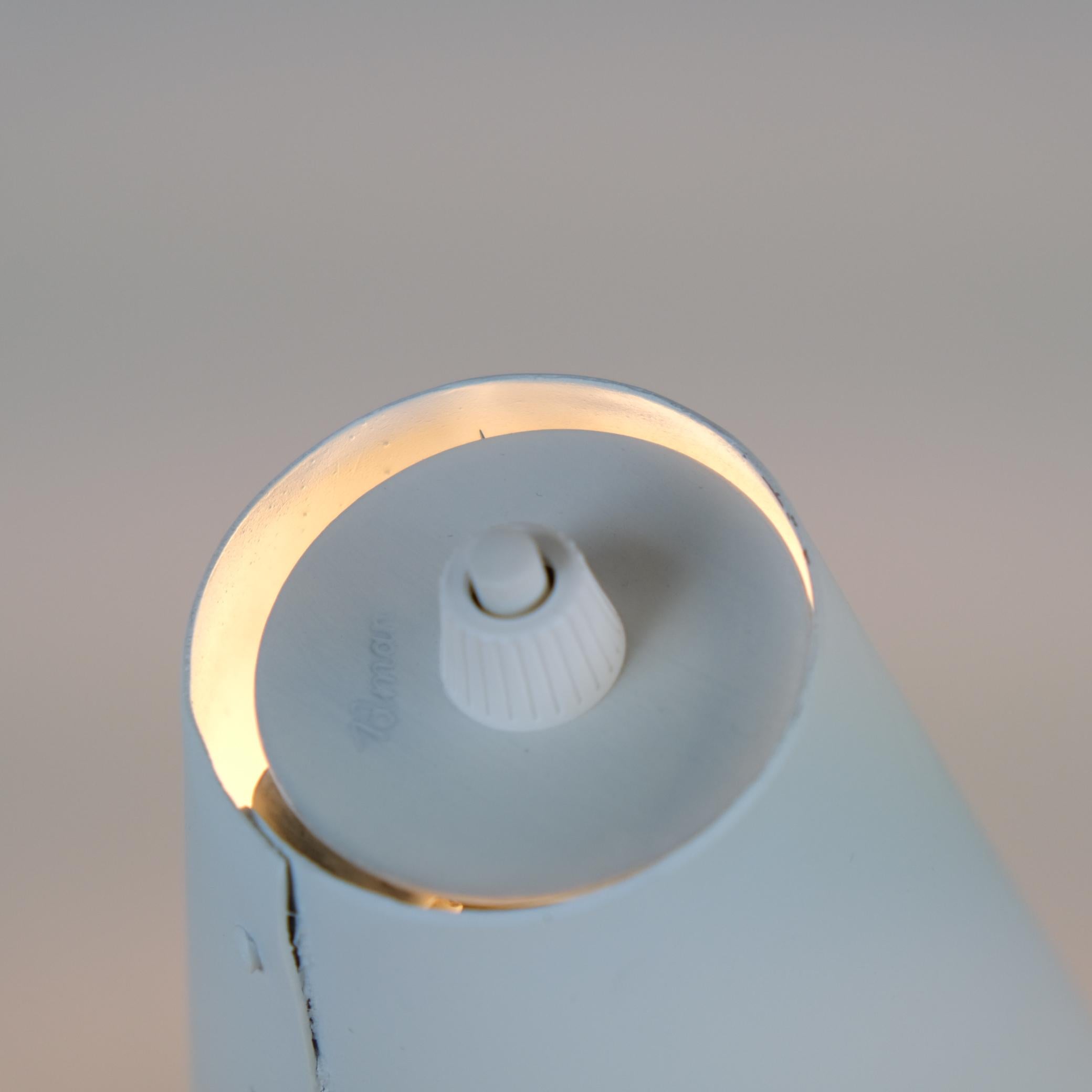 Mauri Almari Table Lamp Model K11-15 in White, Brass & Leather, Idman 1950s For Sale 2